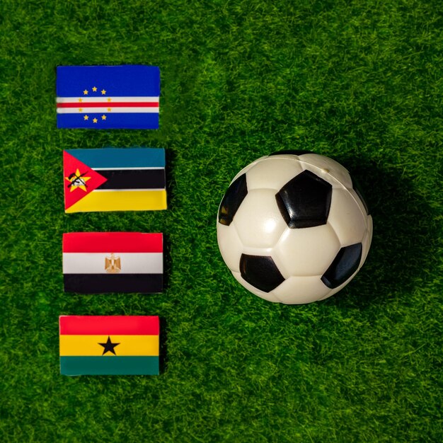 Foto vlaggen van de teams die deelnemen aan de african cup of nations 2024 kaapverdië mozambique egypte ghana