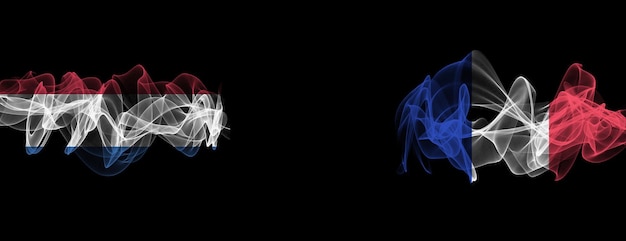 Vlaggen van Nederland en Frankrijk Nederland vs Frankrijk Rookvlaggen