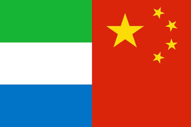 Vlaggen van Sierra Leone en China