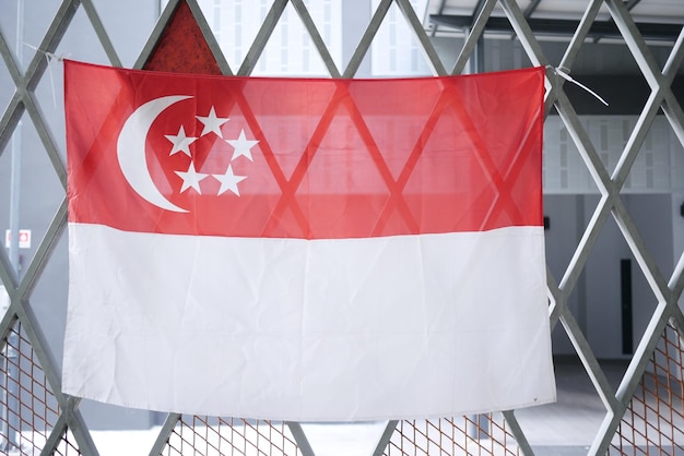 Vlaggen van singapore voor nationale feestdag