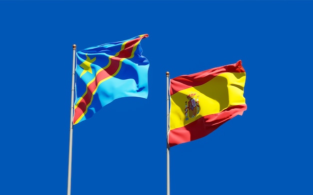Vlaggen van Spanje en Congo.