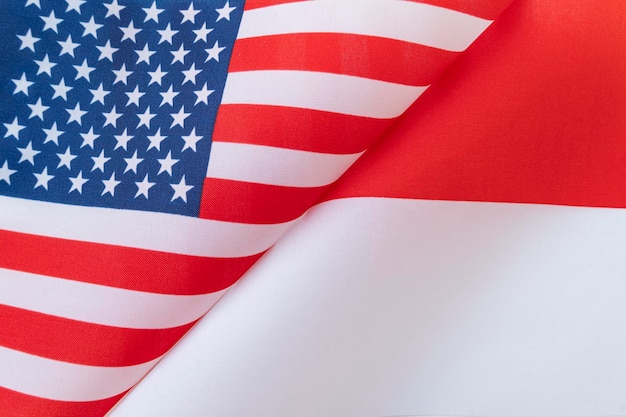 Vlaggen Verenigde Staten en Indonesië concept van internationale betrekkingen tussen landen