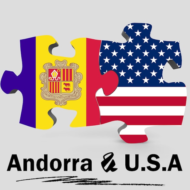 Vlaggen VS en Andorra in puzzel