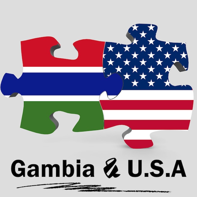 Vlaggen VS en Gambia in puzzel