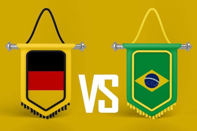 Foto vlaggenbanner duitsland vs brazilië