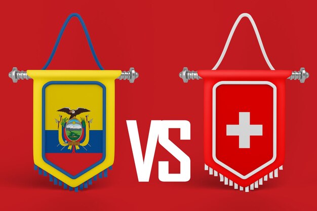 Vlaggenbanner Ecuador VS Zwitserland