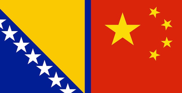 Vlaggenlanden van Bosnië en Herzegovina en China