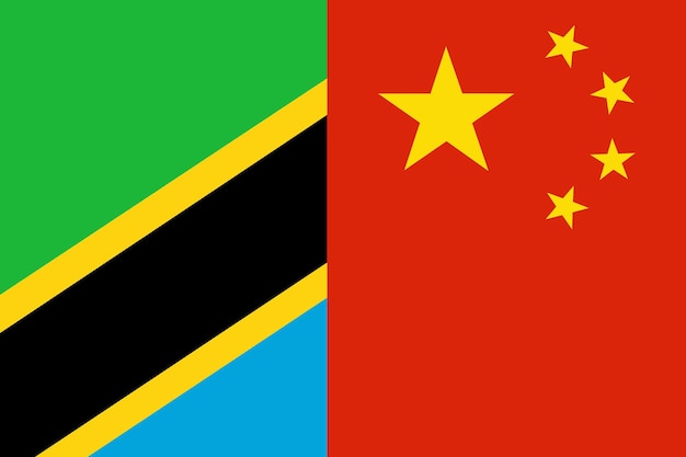 Vlaggenlanden van Tanzania en China