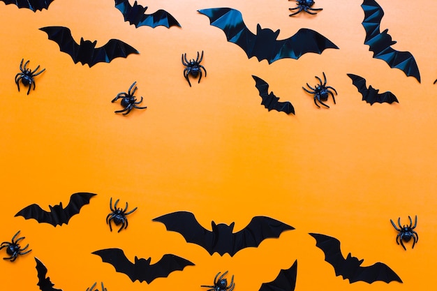 Foto vlak vleermuizen halloween bats-ontwerp