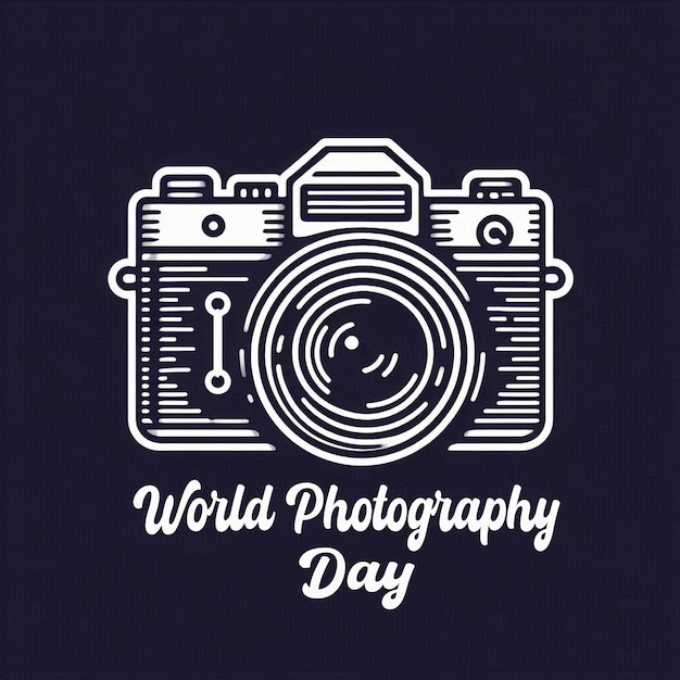Vlakke achtergrondontwerp voor de Wereldfotografiedag