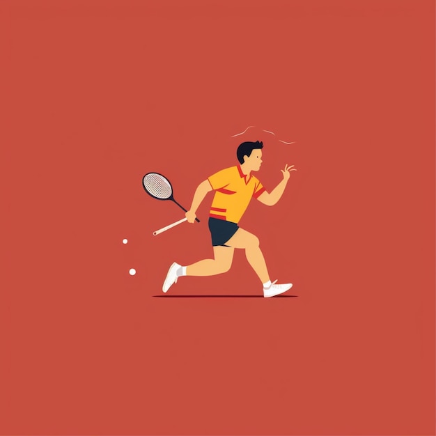 Vlakke kleur badminton speler vector