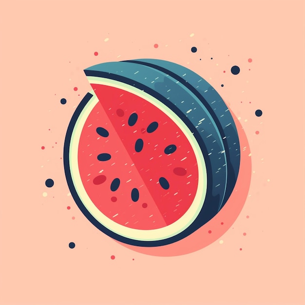 vlakke kleur verse watermeloenvruchten vector