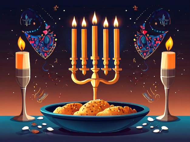 Vlakke sociale media cover sjabloon voor Joodse pascha viering