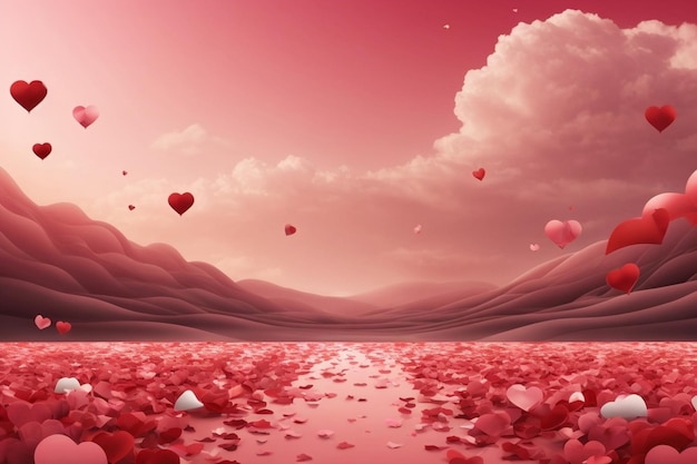 Vlakke vectorillustratie van een lege achtergrond van een valentijnsdagbanner