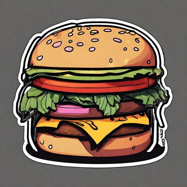 Vleesburger tekensticker