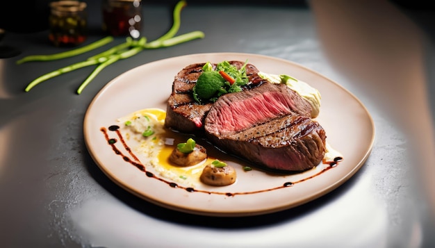 vleesgerecht op de restauranttafel