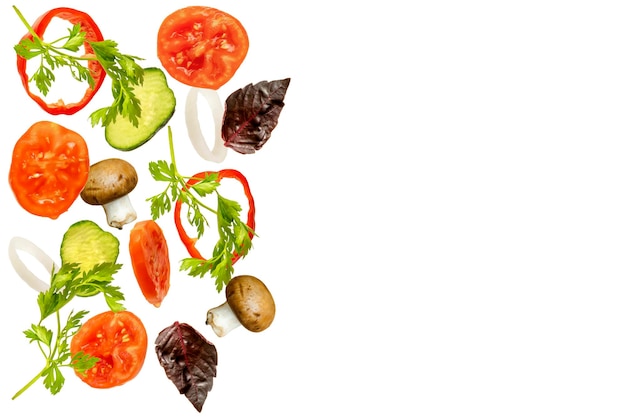 vliegen zwevend in de lucht ingrediënten vitamine groenten Opgeschort Vegetarisch veganistisch gezond voedsel menu