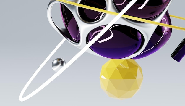 Vliegende abstracte figuren Doek stof gradiënt golven abstracte achtergrond Iriserend glas golvend oppervlak Vloeibaar oppervlak rimpelingen reflecties 3d render illustratie