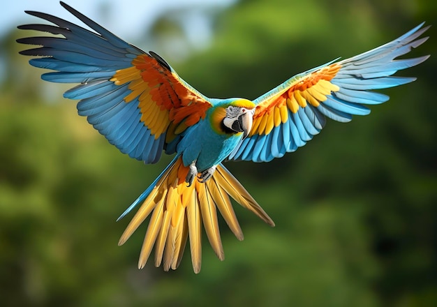 Vliegende ara mooie vogel Generatieve AI
