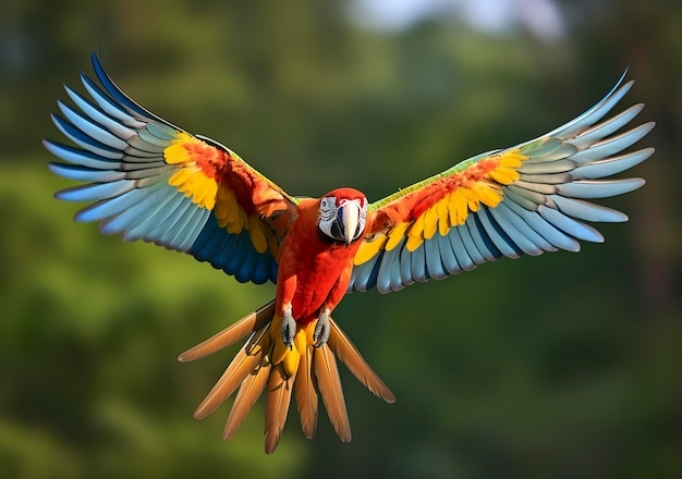 Vliegende ara mooie vogel Generatieve AI