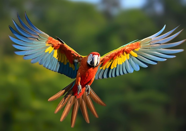 Vliegende ara mooie vogel Generatieve AI