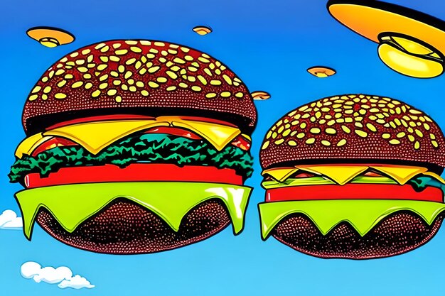 Foto vliegende ufo-burgers