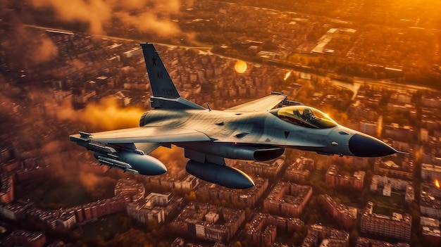 Vliegtuig F16 Fighting Falcon Generatieve AI