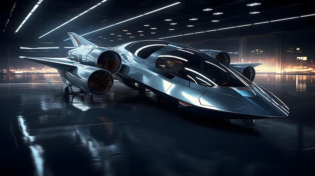 Vliegtuig superjet futuristisch concept hoge technologie