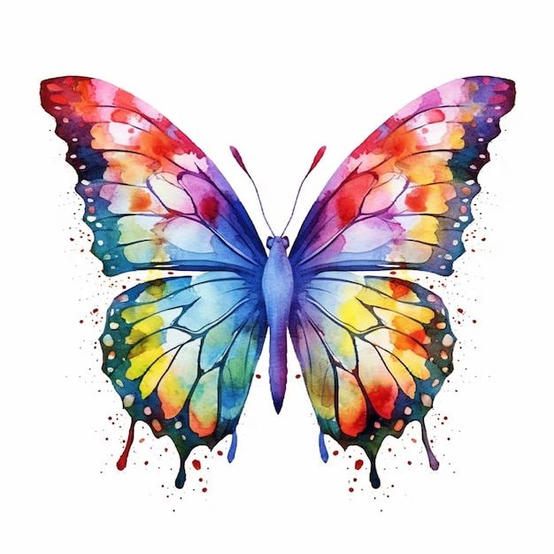 vlinder aquarel schilderij van kunstenaar Michelle Moulton generatieve ai