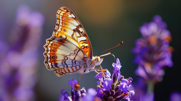 Vlinder die op bloem rust