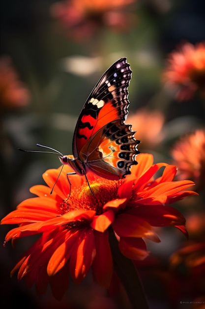 Foto vlinder in de bloem