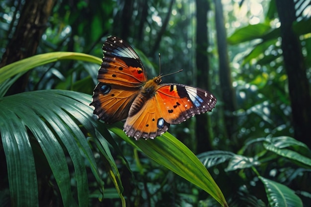 Foto vlinder in een tropisch regenwoud