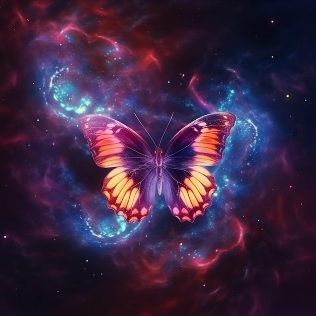 Vlinder kleurrijk in de lucht