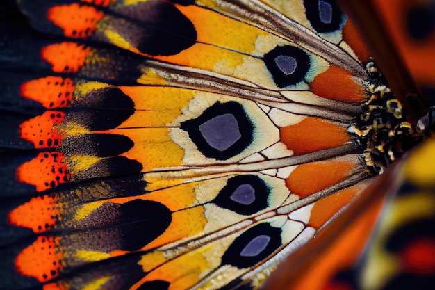 Vlinder Vleugel Textuur Achtergrond Insect Vleugels Macro Patroon Vlinder Vleugel Close-up Generatieve AI Illustratie