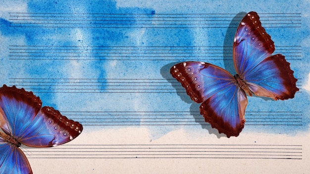 vlinders op een vel papier