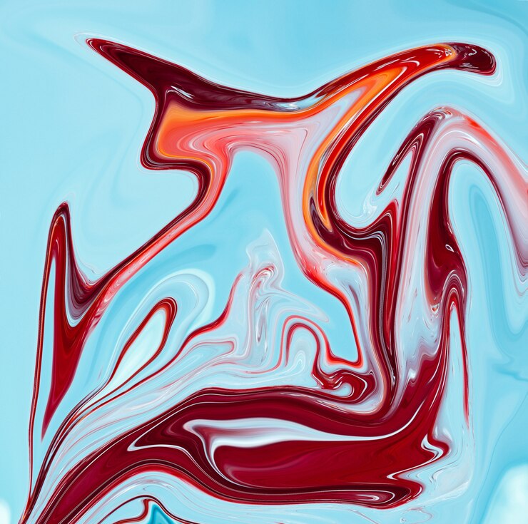 Foto vloeibare digitale kunstachtergronden met verschillende kleurenschakeringen in dynamische compositie l
