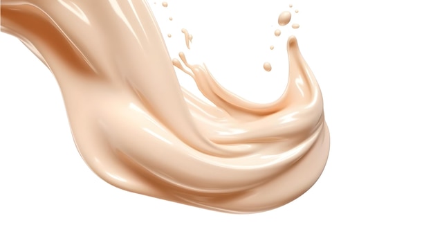 Vloeibare foundation splash element vloeibare make-up crème 3d illustratie