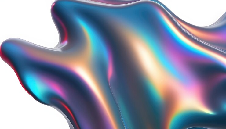 Vloeibare gladde abstracte metalen holografische gekleurde achtergrond