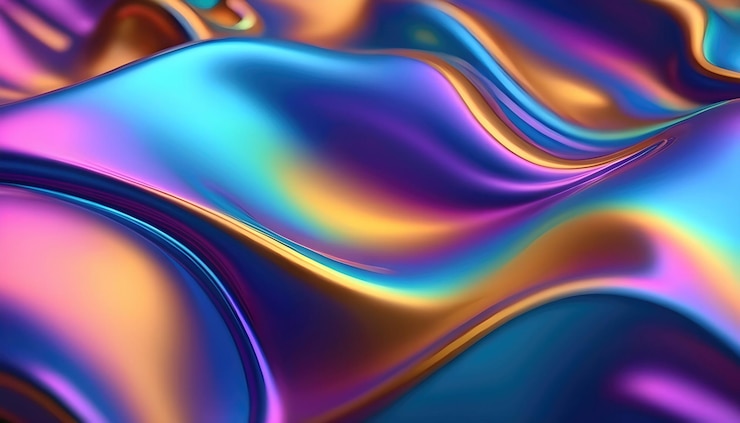 Vloeibare gladde abstracte metalen holografische gekleurde achtergrond