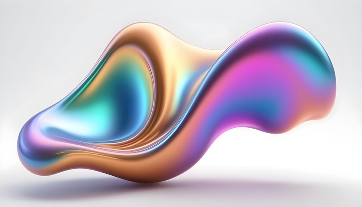 Vloeibare gladde abstracte metalen holografische gekleurde achtergrond