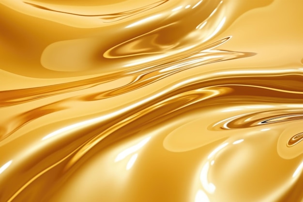 Vloeibare gouden verf textuur met zachte vloeiende lijnen
