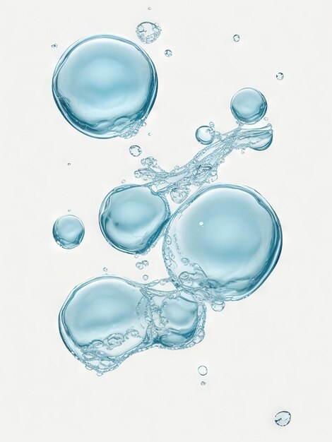 Foto vloeibare illusies boeiende dans van water vloeibare bubbels