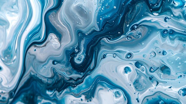 Vloeibare marmeren achtergrond blauwe tonen vloeibare kunst decoratief patroon sjabloon