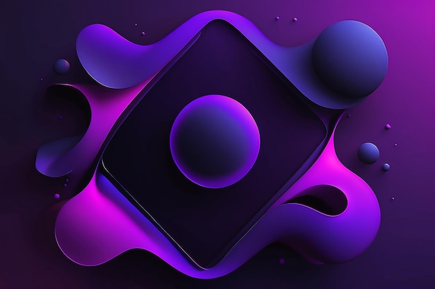 Vloeibare postercover met moderne ultraviolette kleur Donkerpaarse abstracte geometrische sjabloon met gemengde vormen