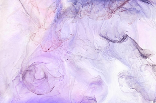 Vloeibare vloeistof kunst abstracte achtergrond Mix van paarse lila dansen acrylverf onderwater ruimte rook oceaan