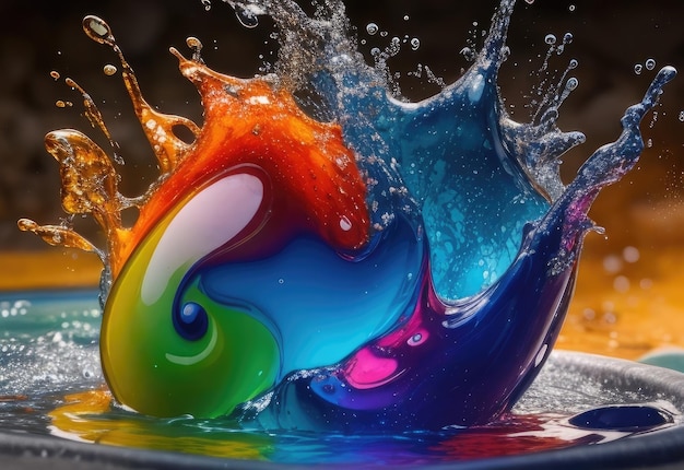 Vloeiende beweging veelkleurige Splash HD Wallpaper en PowerPoint-achtergrond