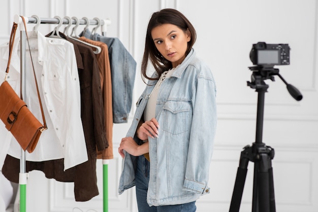 Vlogger-opname met kleding