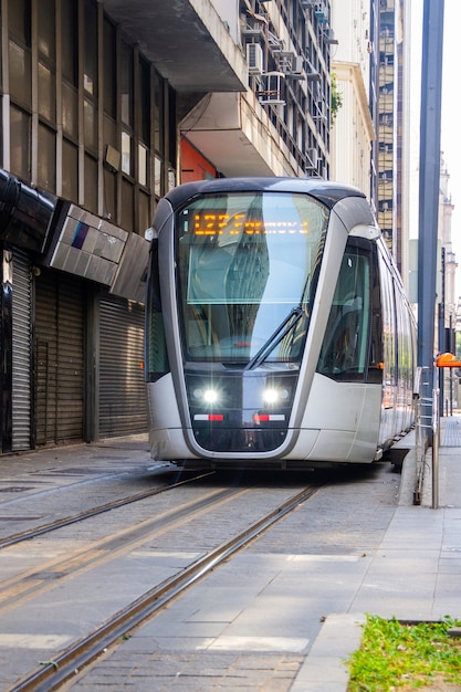 Vlt train, one of the most used means of transport in downtown Rio de Janeiro, Brazil.