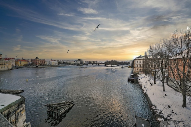 Vltava rivier in Praag, Tsjechië