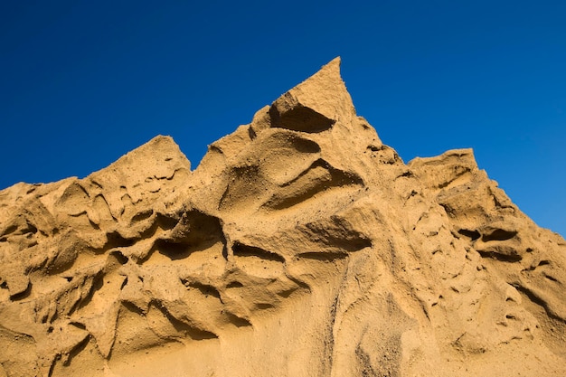 Vlychada beach volcanic ash sand rock formation on Santorini island in Greece